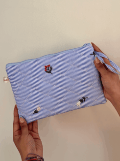 Mini Bag - Azul con Flores